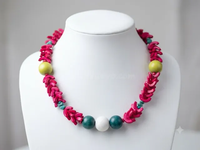 Collar madera y turquesa africana