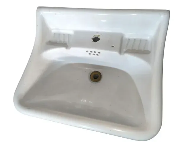 Lavabo Antiguo de Porcelana con Pedestal - foto 4