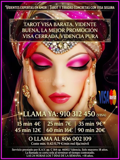 Habla directamente con un experta tarotista hoy.