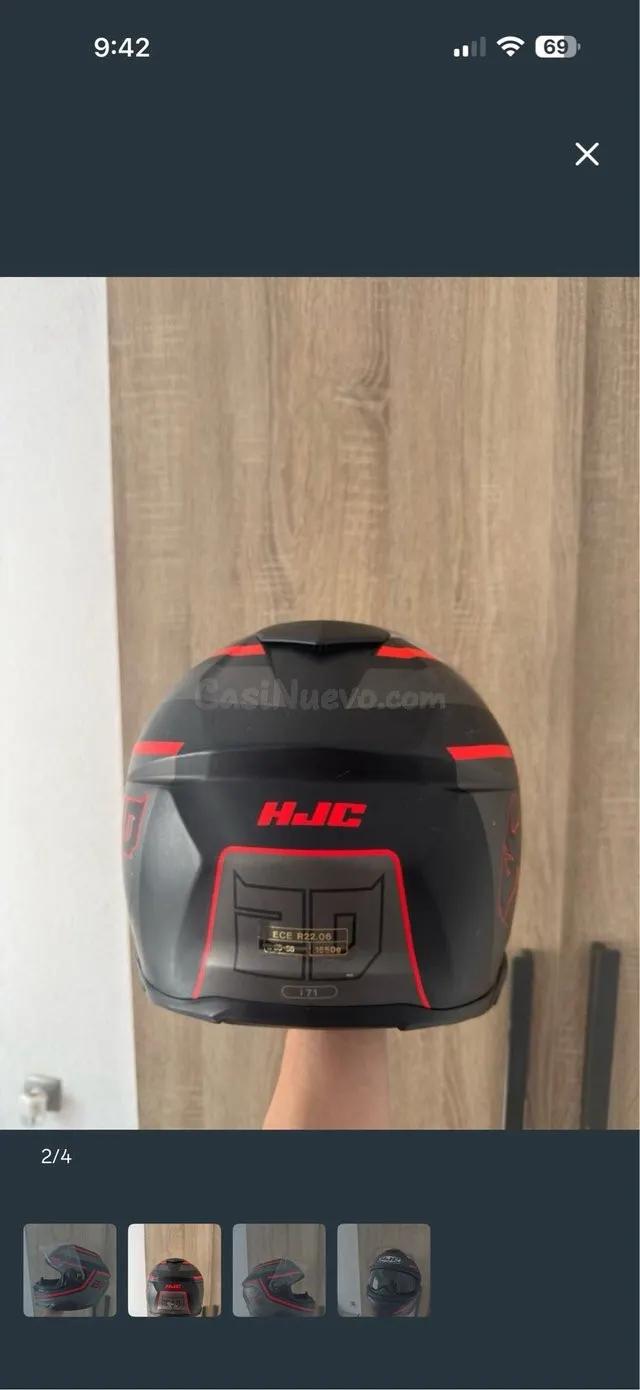 Casco HJC Negro con Visera Oscura - foto 4
