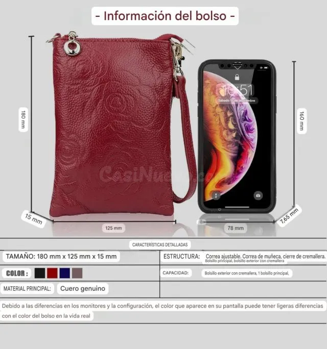 Bolso Teléfono Movil Piel auténtica Vacuno - foto 5
