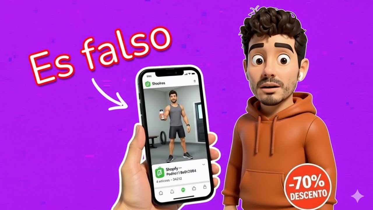 Personaje 3D con mensaje de oferta