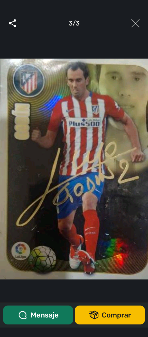Tarjeta de futbolista del Atltico de Madrid
