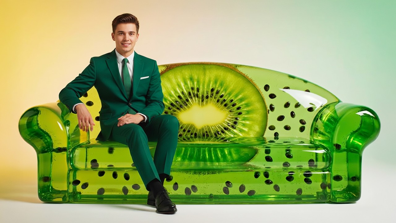 Sof de gelatina con diseo de kiwi